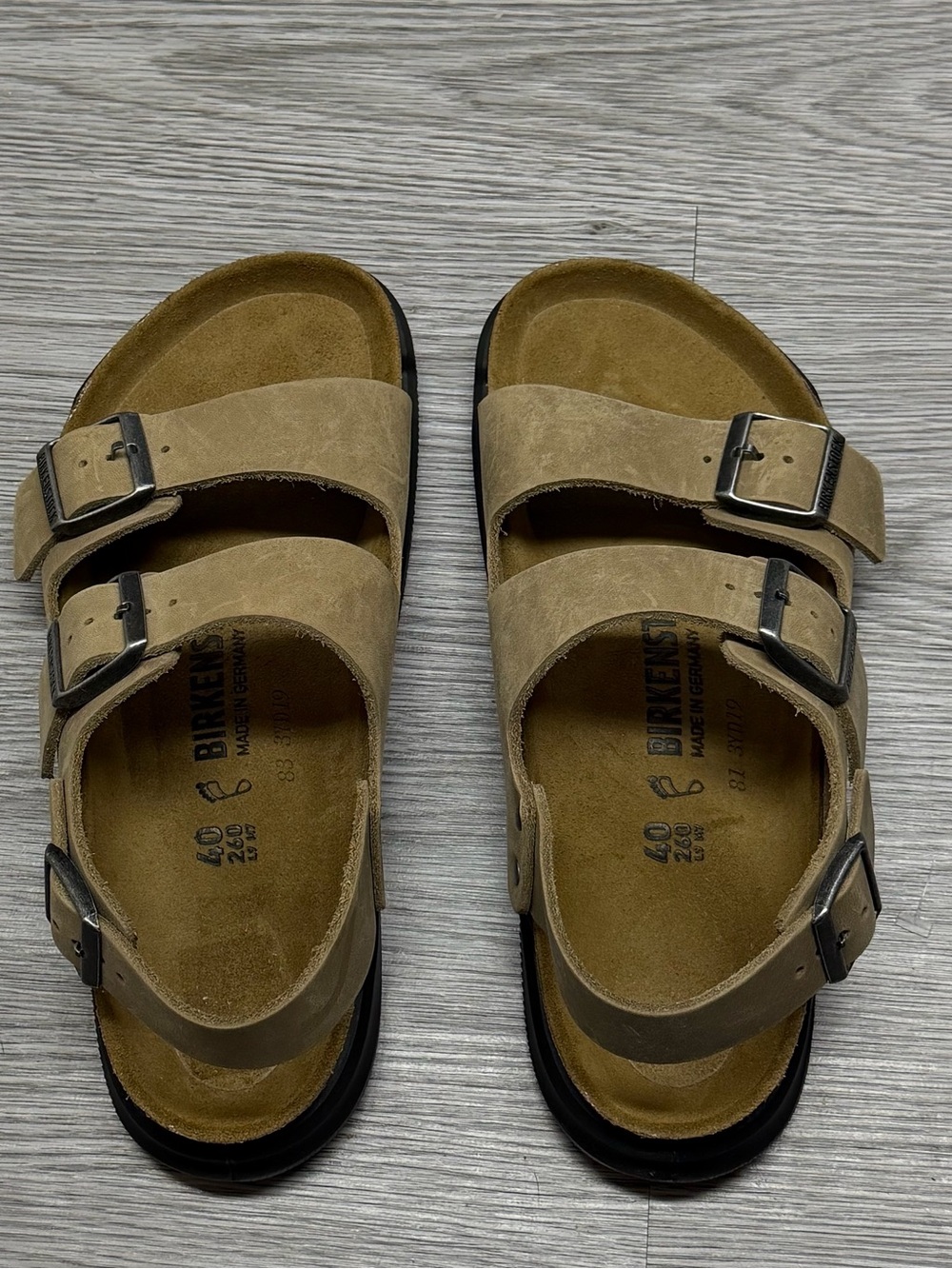Birkenstock Milano Crosstown Oiled Leather Habana Sandals Sz 7 Mens 9 Women’s 40 - Picture 5 of 13